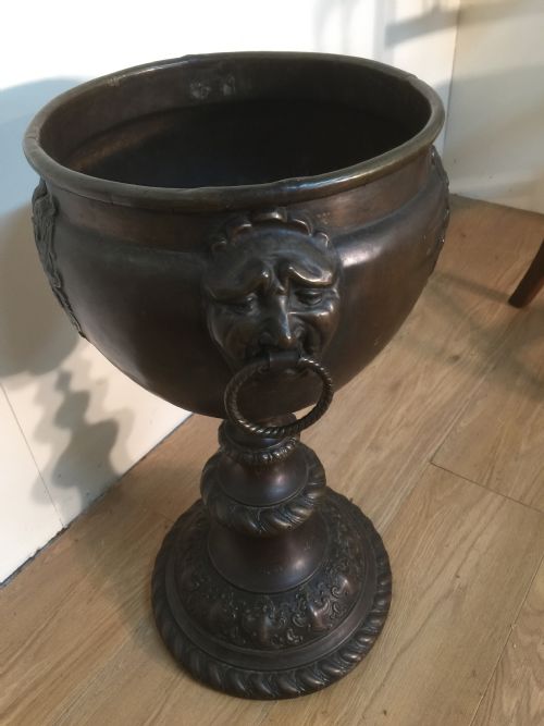 Victorian Brass Jardiniere/wine Cooler with Coat of Arms Decoration