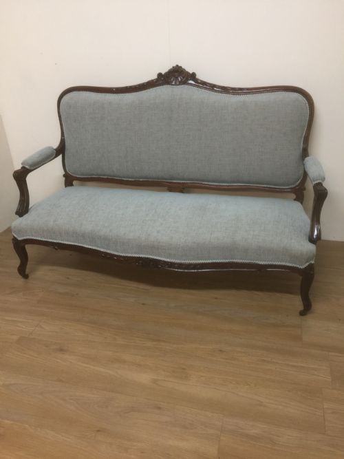Nineteenth Century Carved Rosewood Sofa on Cabriole Legs