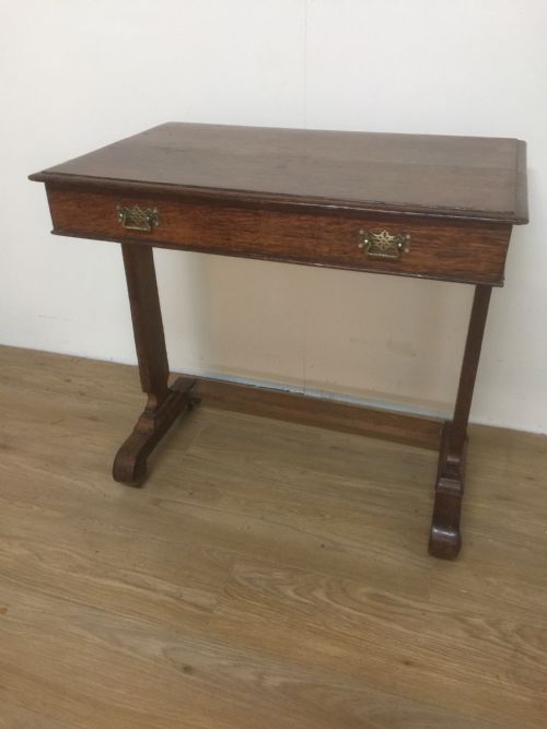 Nineteenth Century Golden Oak Sidetable -Single Drawer