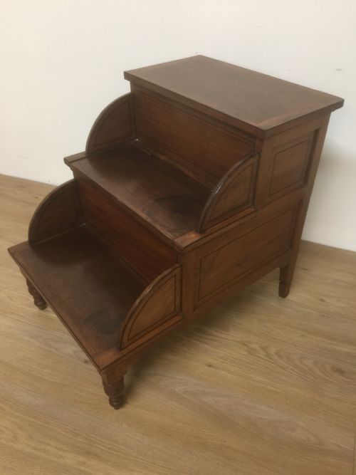 Late Georgian Mahogany Library Steps
