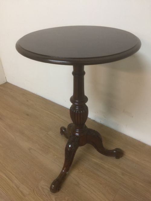 Nineteenth Century Circular Mahogany Wine Table on a Carved Base