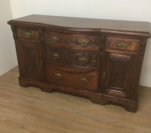 Late Victorian Carved Walnut Sideboard Base Circa 1890