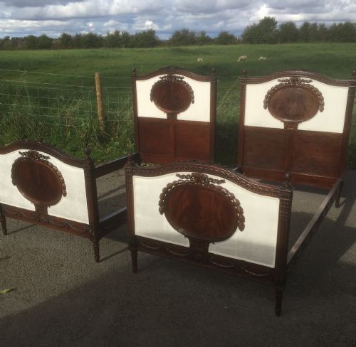 Pair of Edwardian Carved Mahogany Single Beds Stunning Quality
