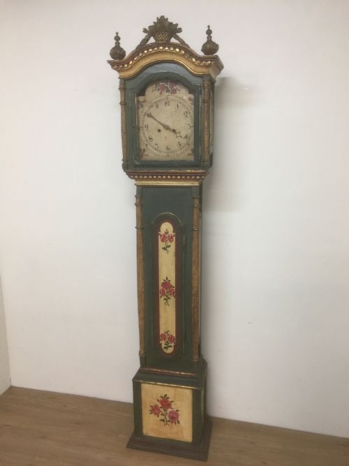 Nineteenth Century Painted Portuguese Clock Case with Associated Part Movement