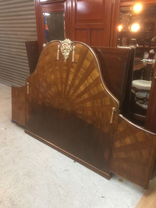 Art Deco King Size Headboard in Walnut