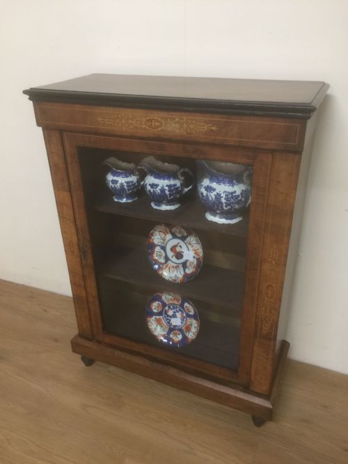 Nineteenth Century Inlaid Walnut Pier Cabinet