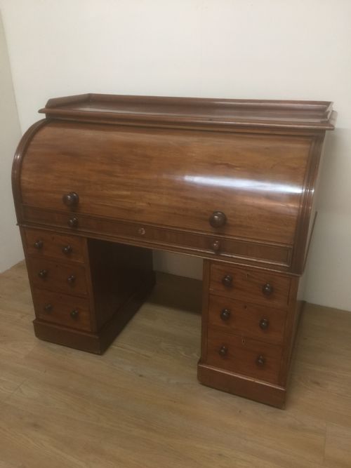 Nineteenth Century Mahogany Cylinder. Desk by W Ovitt