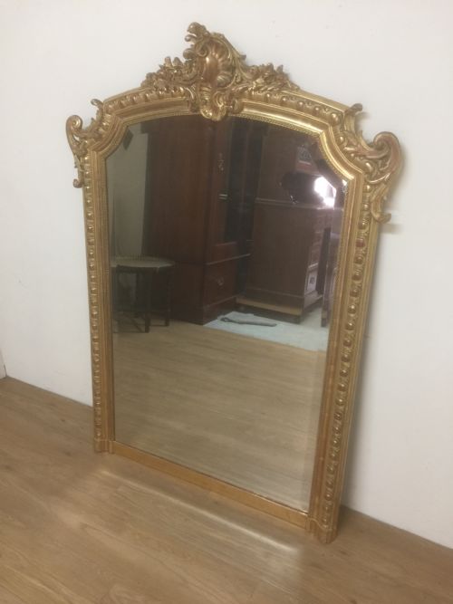 Nineteenth Century Burnished Gilt Overmantel Mirror