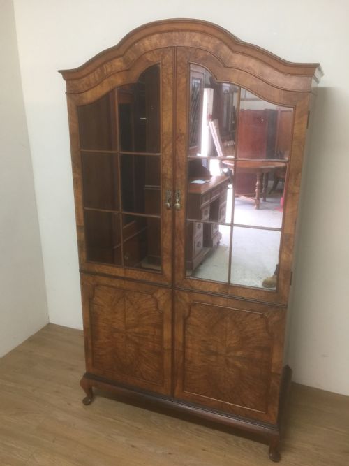 Walnut Dome Topped Double Wardrobe Circa 1920
