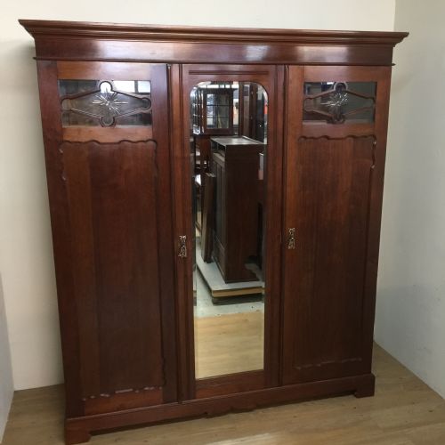 Nineteenth Century Walnut Three Door Wardrobe