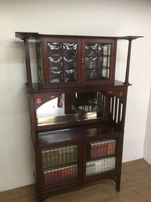 Inlaid Mahogany Art Nouveau Liberty Style Display Cabinet 
