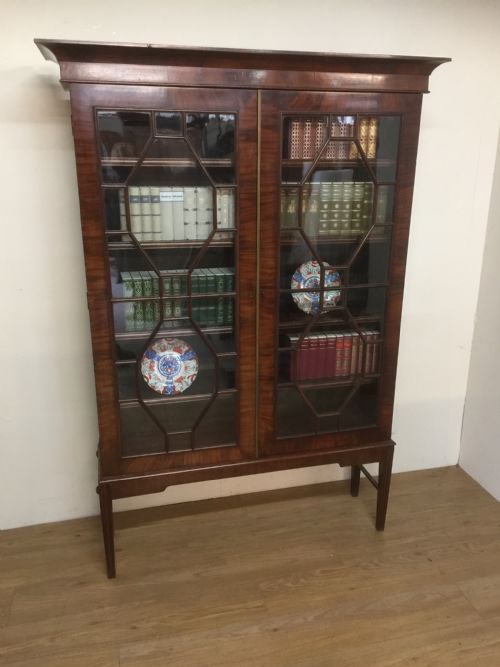 Georgian Mahogany Astragal Glazed Bookcase on Stand Circa 1790