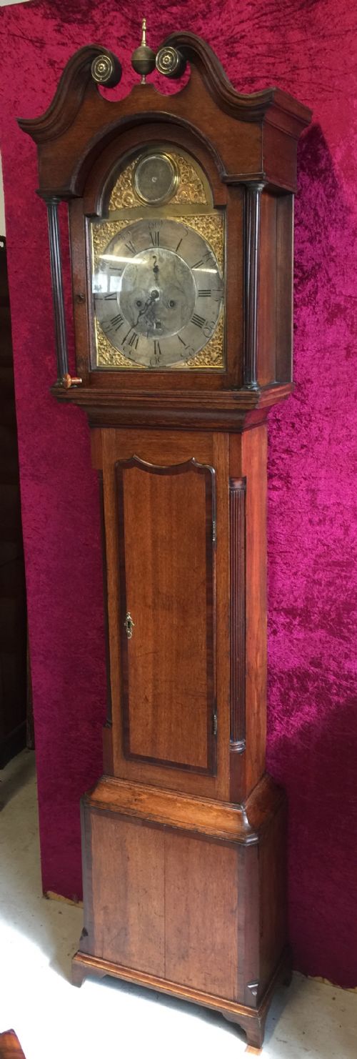Georgian Eight Day Oak Longcase Clock by Blaylock of Longtown