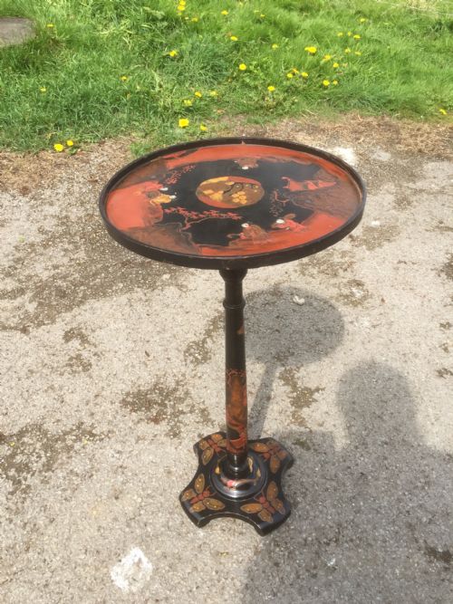 Nineteenth Century Black Lacquer Wine Table