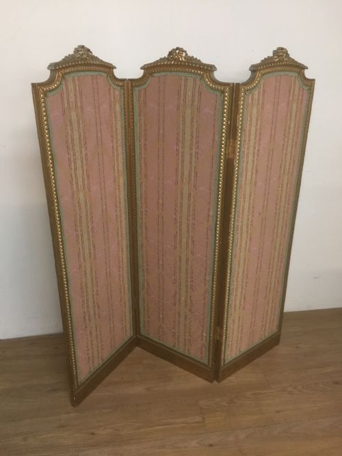 Three Panel Gilt Framed Screen Circa 1920