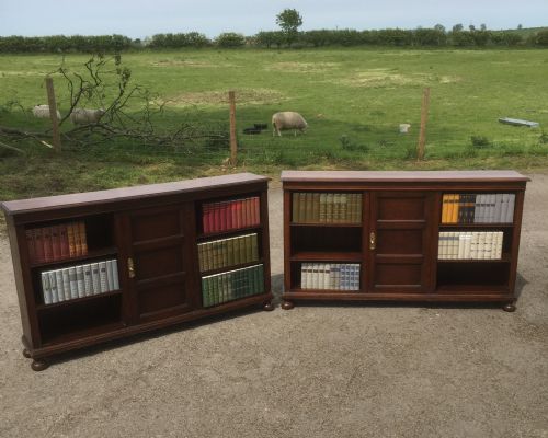 Pair of Waring and Gillow Solid Oak Open Bookcases Circa 1920