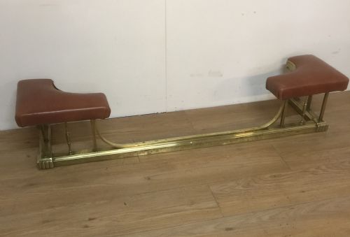 Edwardian Leather and Brass Club Fender