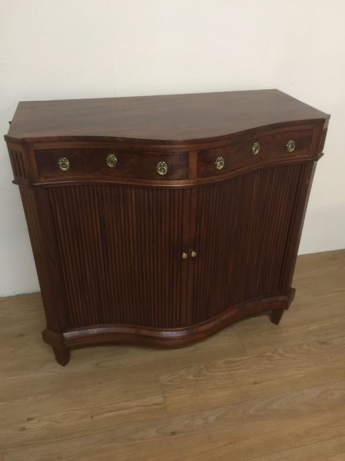 Nineteenth Century Serpentine Fronted Tambour Cabinet