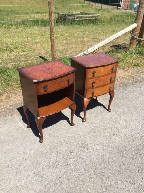 Near Pair of Walnut Bedside Cabinets Circa 1920