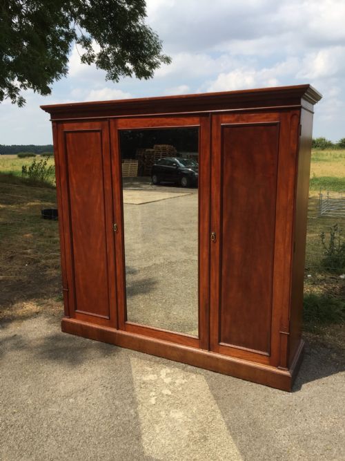 Nineteenth Century Mahogany Triple Wardrobe
