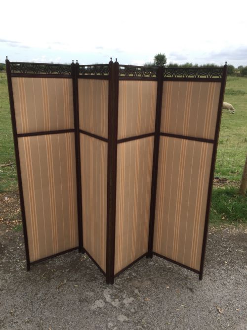 Edwardian Four Panel Mahogany Screen 

