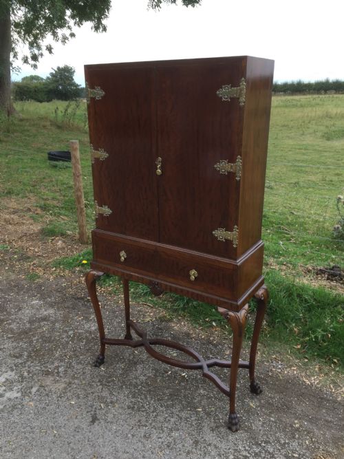 Edwardian Mahogany Cabinet on Cabriole Legs