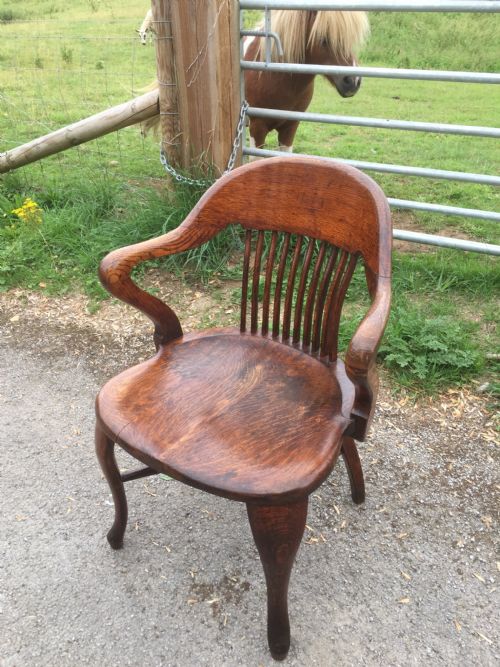 Nineteenth Century Golden Oak Desk Chair