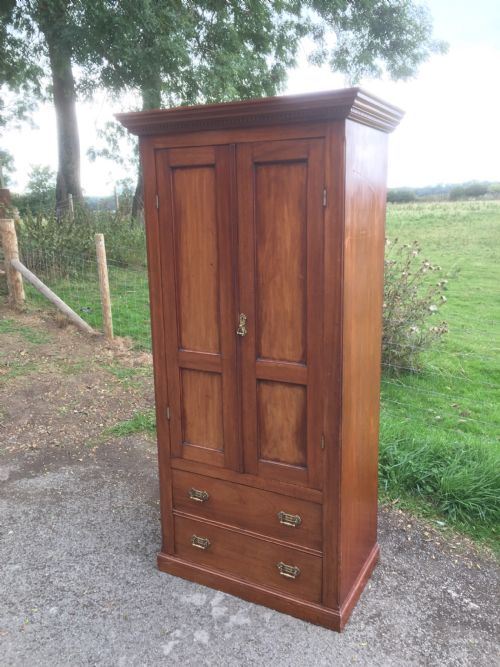 Late Nineteenth Century Solid Walnut Two Door Wardrobe