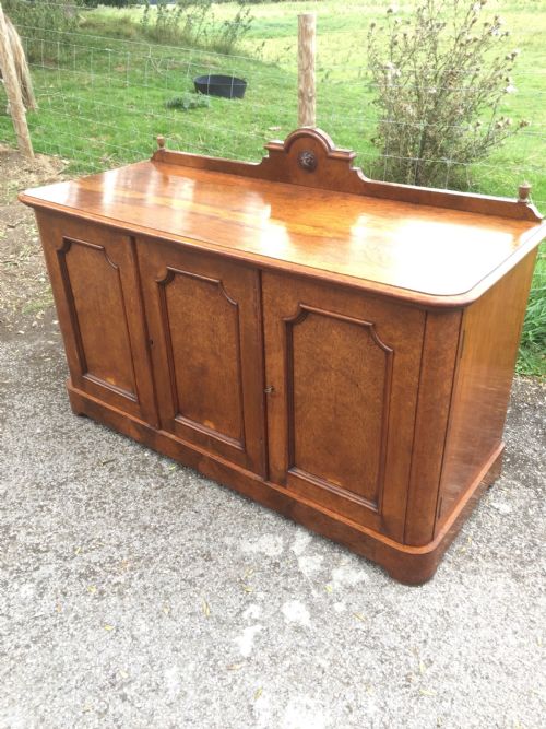 Antique Nineteenth Century Pollard Oak Low Three Door Cupboard