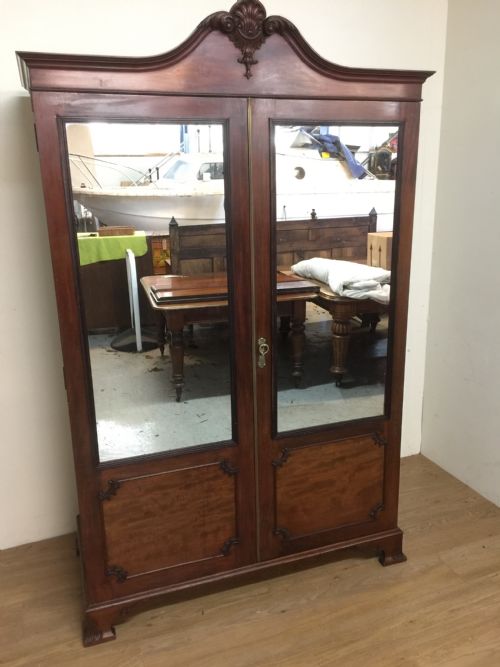 Antique Edwardian Mahogany Two Door Wardrobe London Made