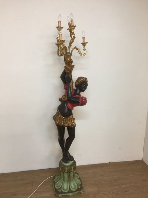 Italian Carved Wood Blackamoor Figure Circa 1920