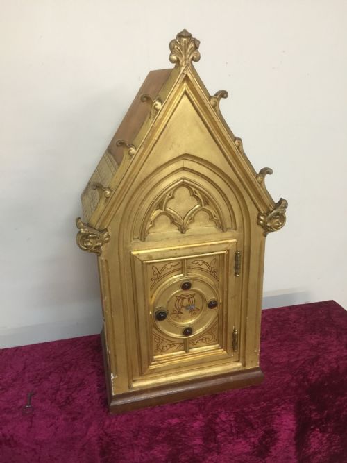 Antique Gilded Tabernacle Safe with Key