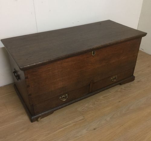 Nineteenth Century Two Drawer Oak Mule Chest