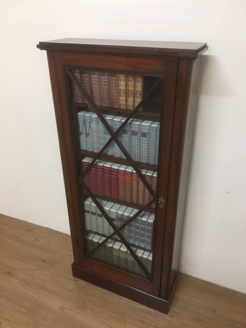 Nineteenth Century Mahogany Freestanding Glazed Narrow Bookcase
