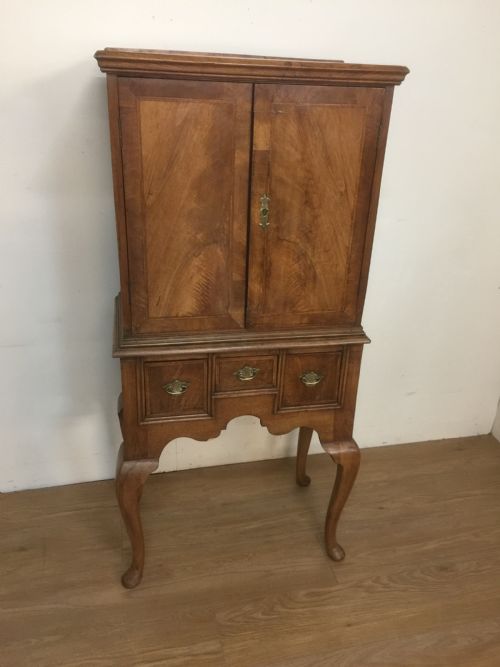 Walnut Crossbanded Georgian Style Cabinet Circa 1920