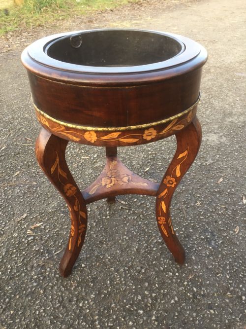 Edwardian Dutch Marquetry Small Jardiniere Stand