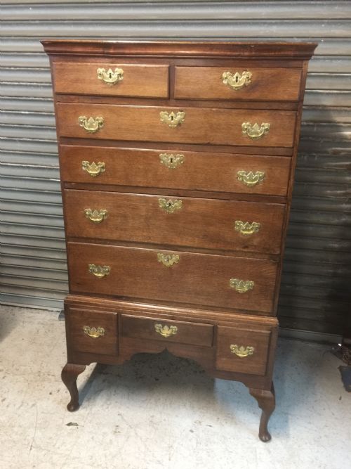 Eighteenth Century Golden Oak Chest on Stand