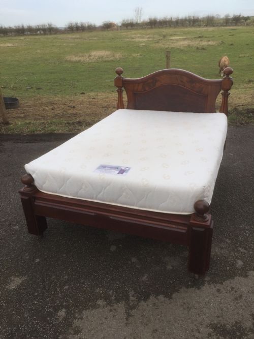 Nineteenth Century Flame Mahogany Double Bed Circa 1870