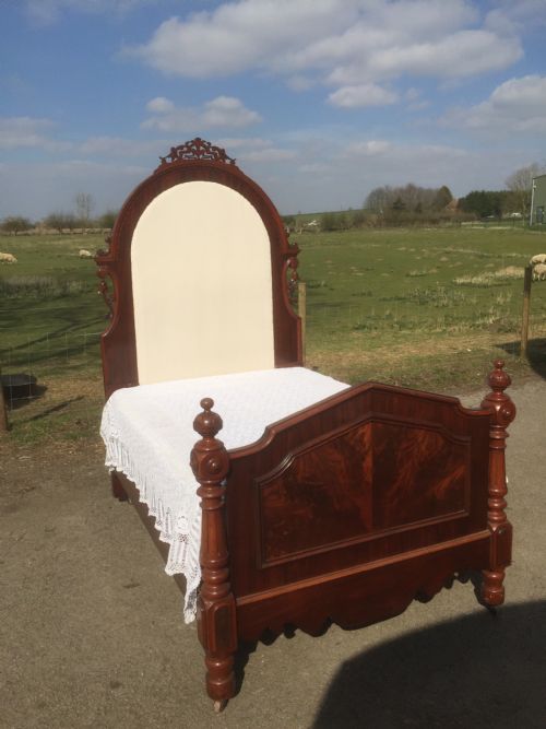 Nineteenth Century Flame Mahogany Double Bed