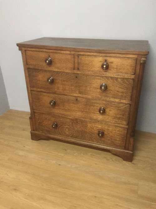 Georgian Oak Four Height Chest of Drawers Circa 1830