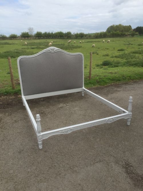 Carved Wooden French Bed Six Feet Wide Circa 1910