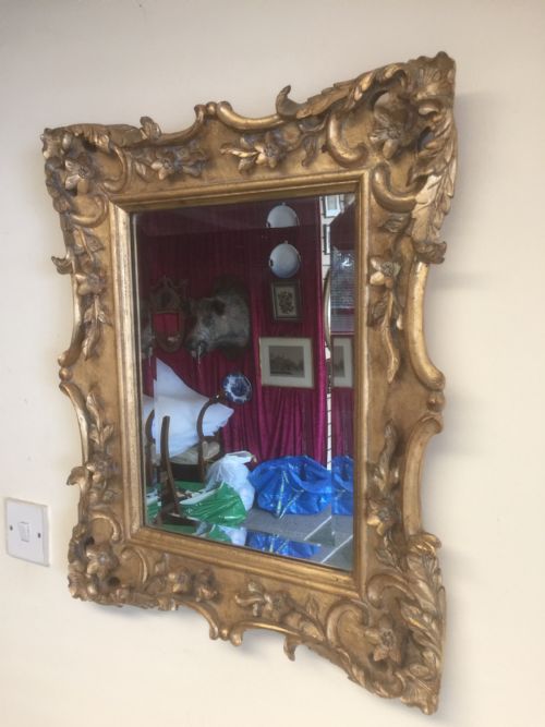 Nineteenth Century Carved Wood and Gilded Mirror