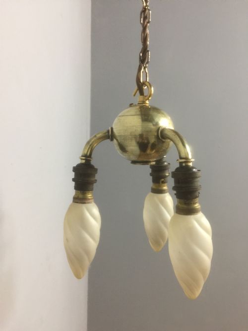 Unusual Early Twentieth Century Brass Light Fitting Great Quality
