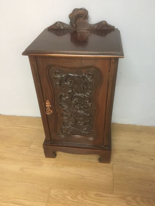 Art Nouveau Carved Mahogany Bedside Cabinet Circa 1900
