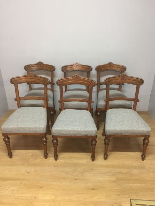 Set of Six Arts and Crafts Oak Chairs
