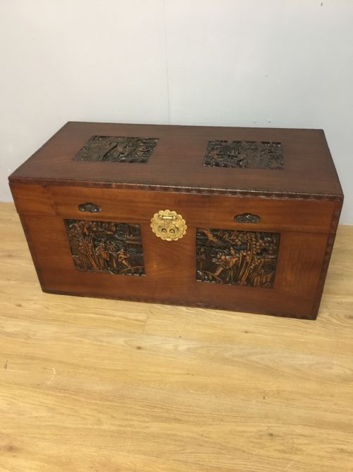 Carved Camphorwood Chest Circa 1920