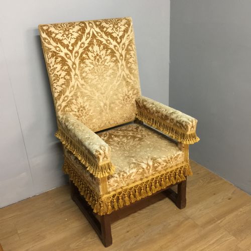 Nineteenth Century Armchair in Figured Velvet
