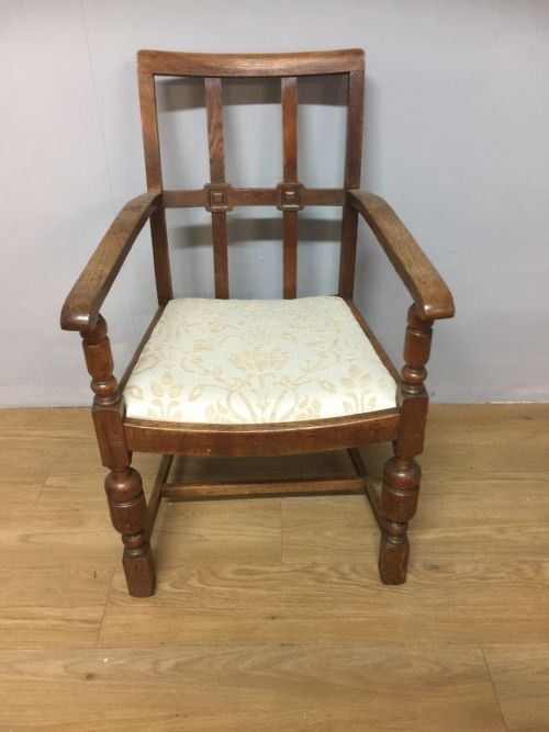 Arts and Crafts Oak Armchair from a Masonic Lodge
