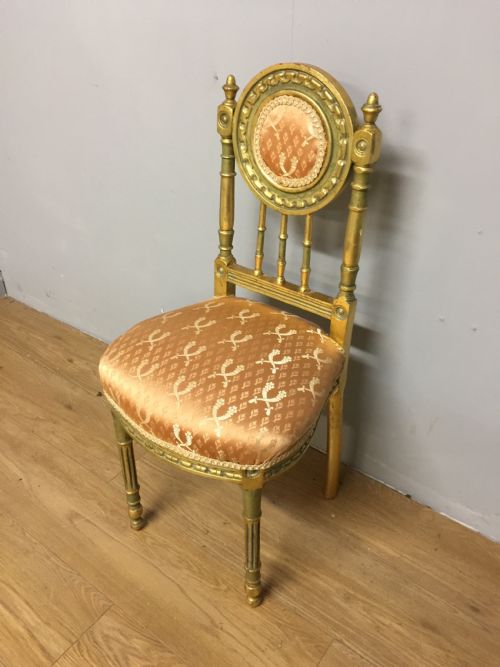French Gilt Cameo Back Chair