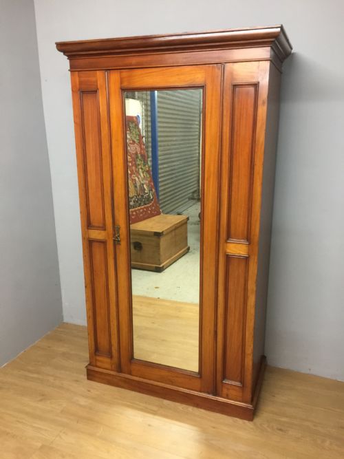 Nineteenth Century Walnut Single Door Wardrobe